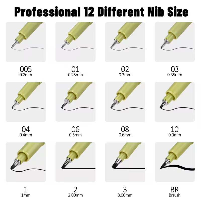 12-Piece Technical Pen Set