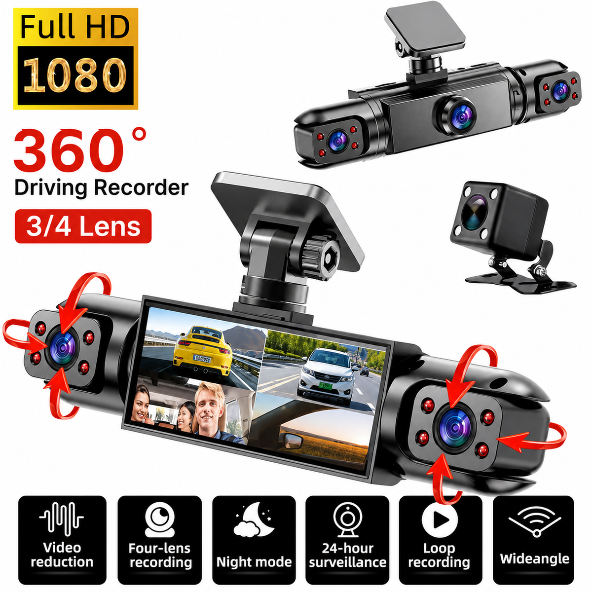 360° Dash Cam Coverage