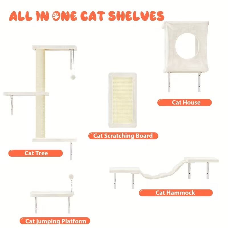5-Piece Cat Wall Playground