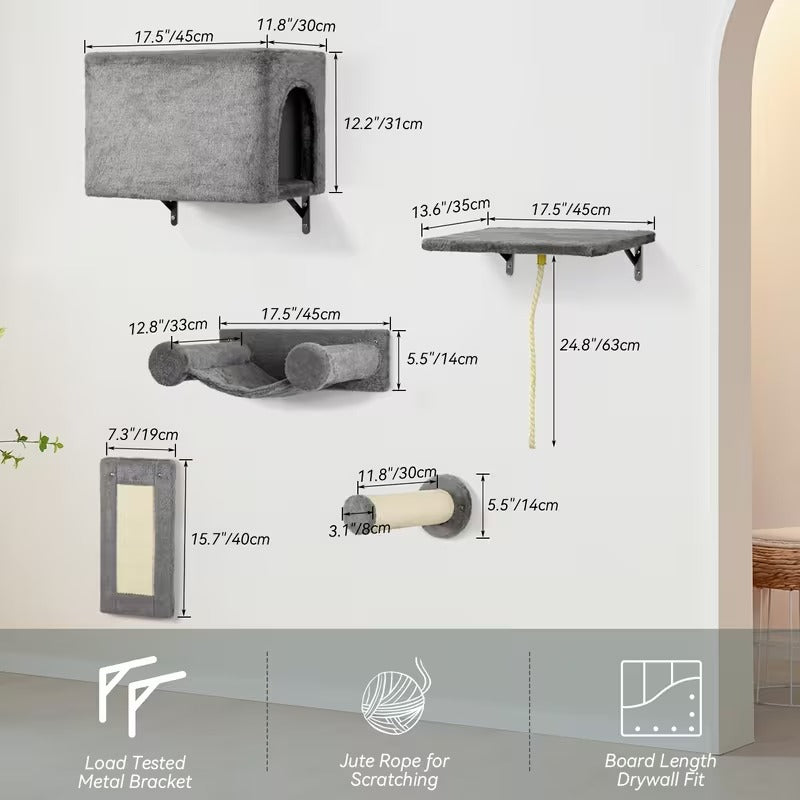 5-Piece Cat Wall Playground