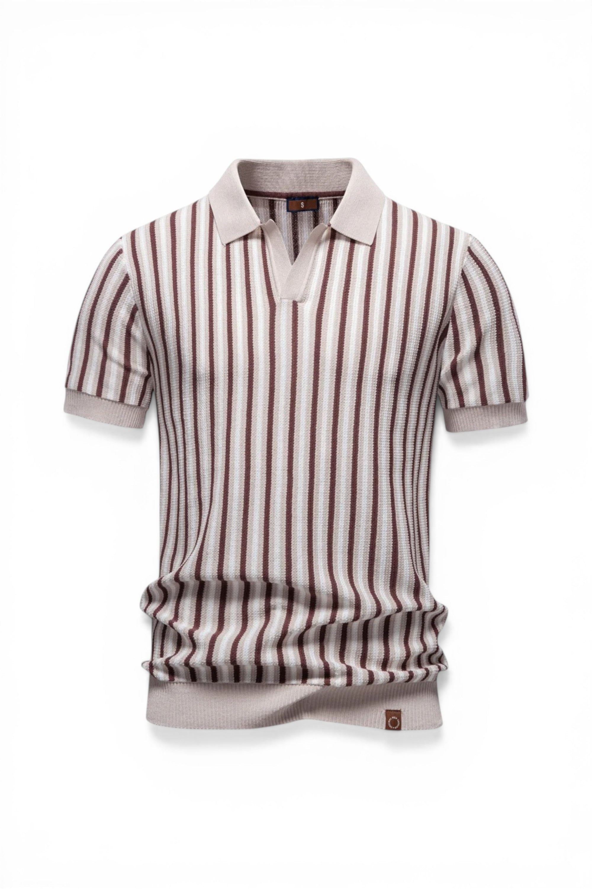 Striped polo shirt on a white background