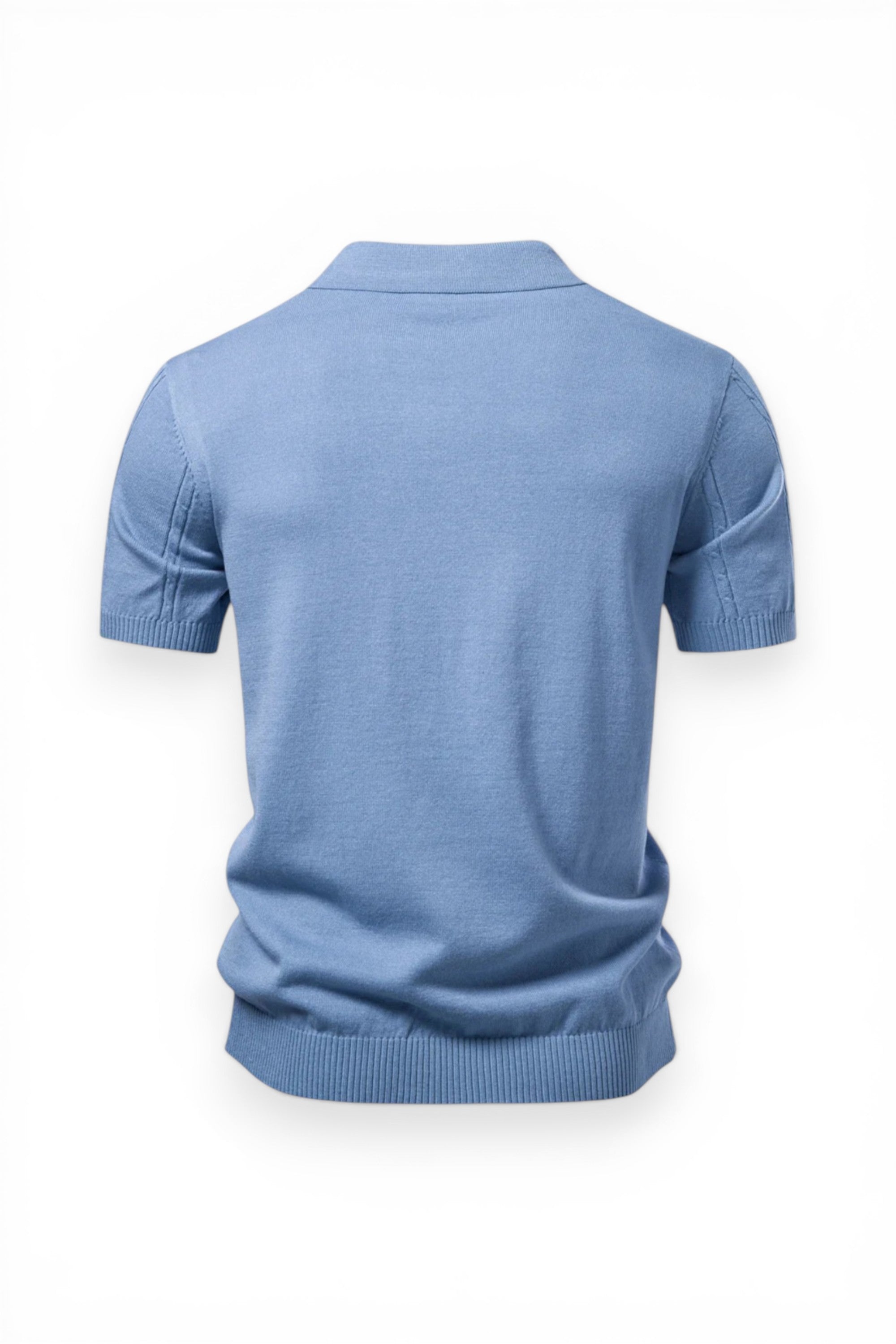 Light blue short-sleeve shirt on a white background