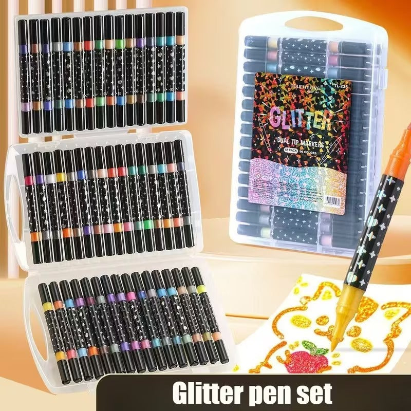 Brilliant 24-Color Glitter Markers