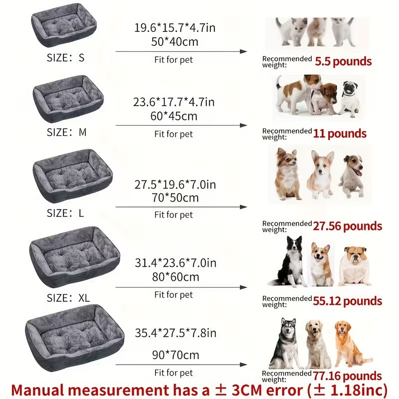 Corduroy Bolster Pet Bed