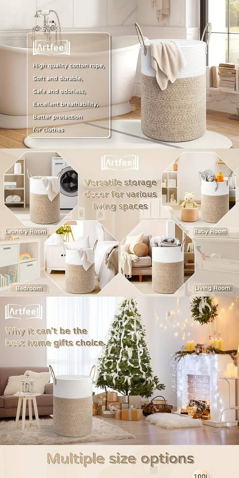 Cotton Rope Laundry Hamper