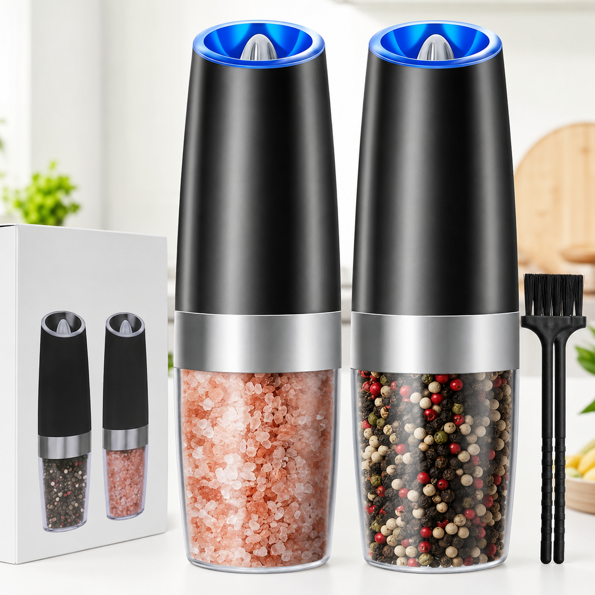 Electric Salt And Pepper Grinder Set