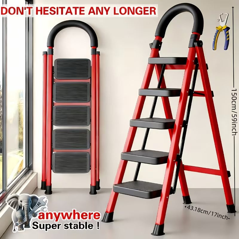 Heavy-Duty 5-Step Folding Ladder