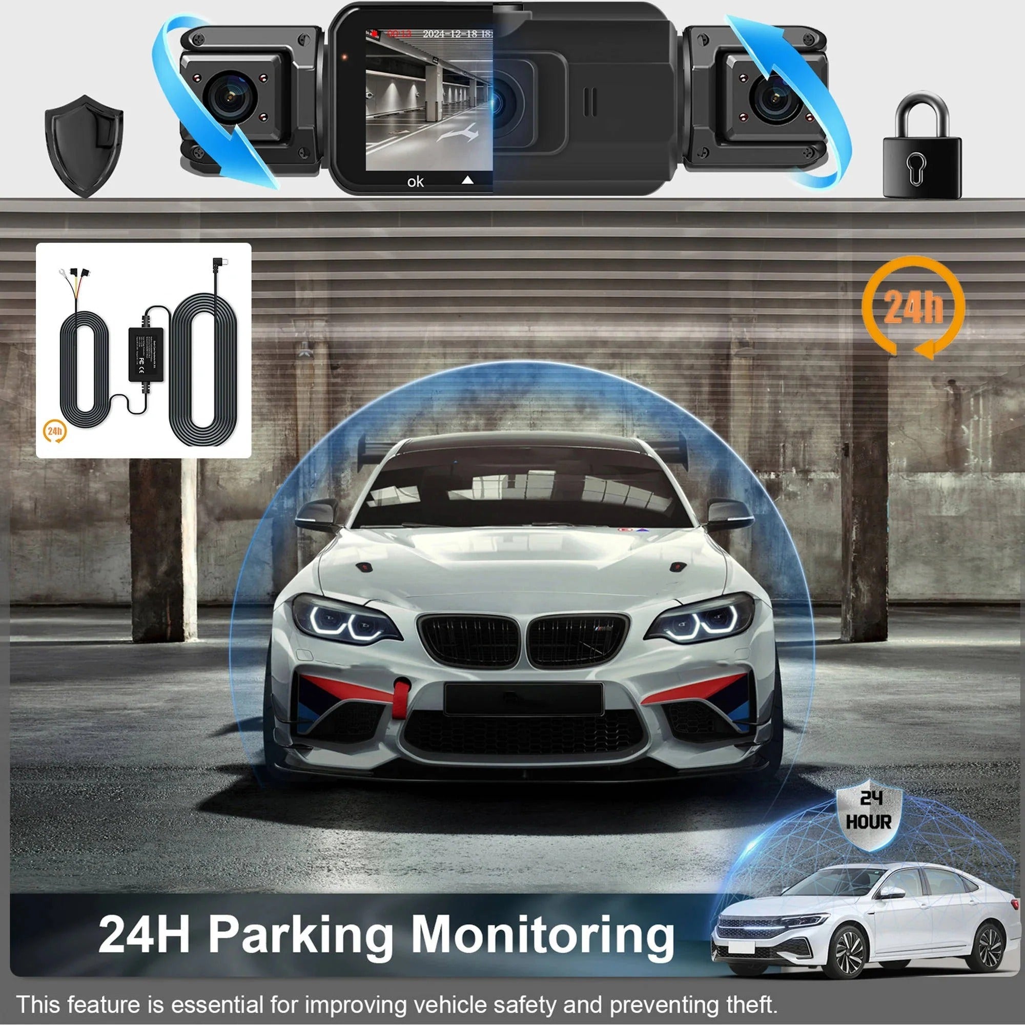 4-Lens 360-Degree Vehicle Dash Cam