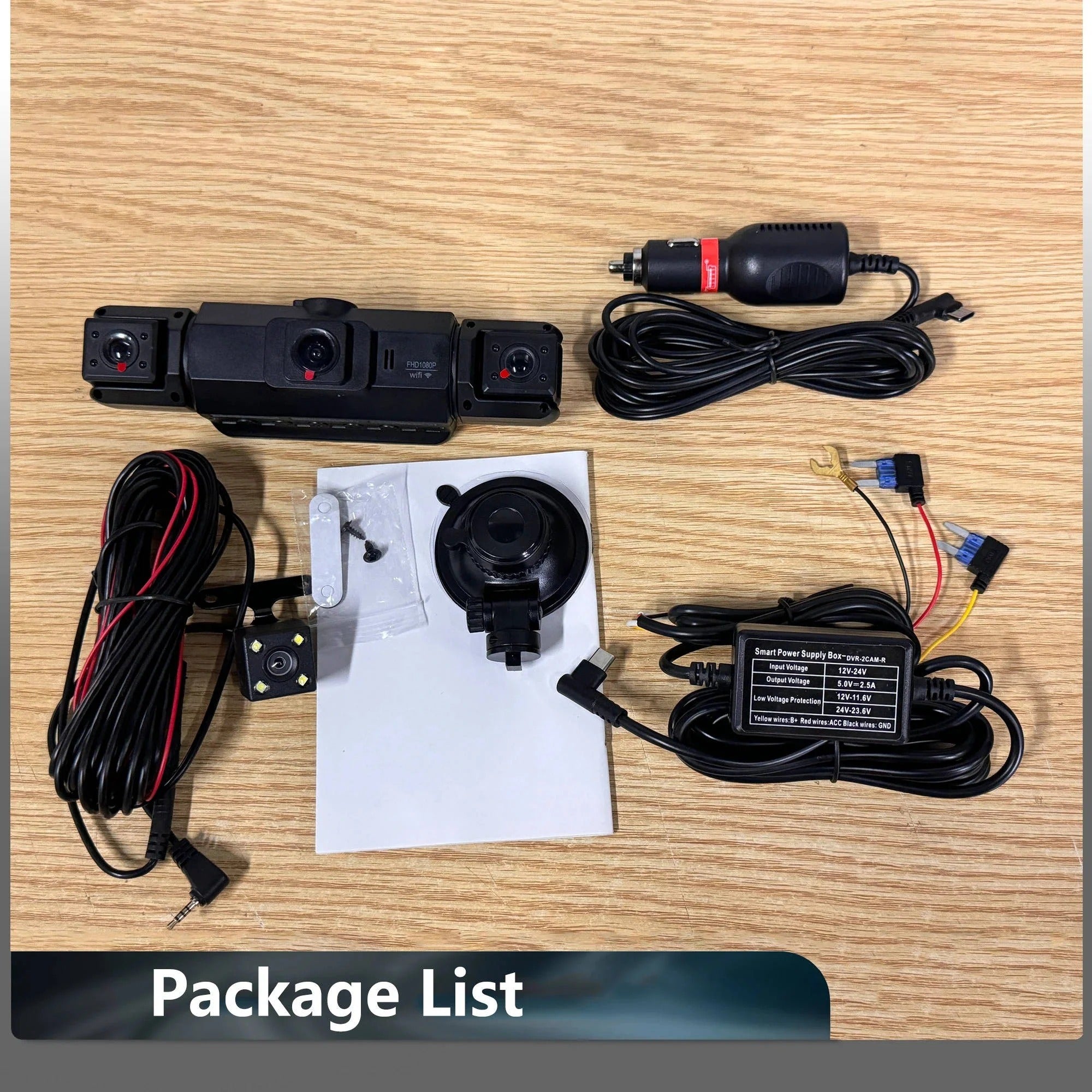 4-Lens 360-Degree Vehicle Dash Cam