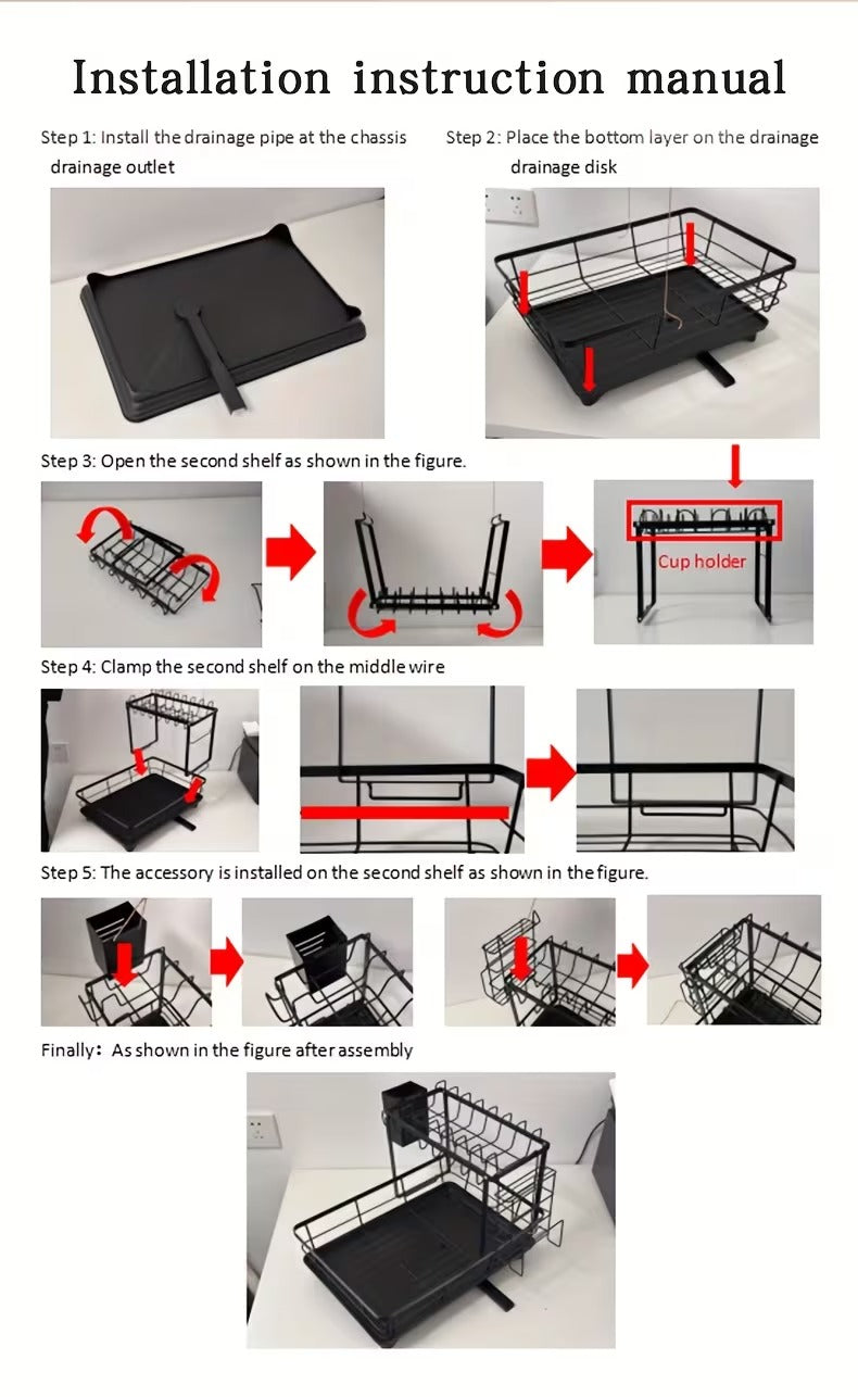 Ultimate 2-Tier Dish Drying Rack