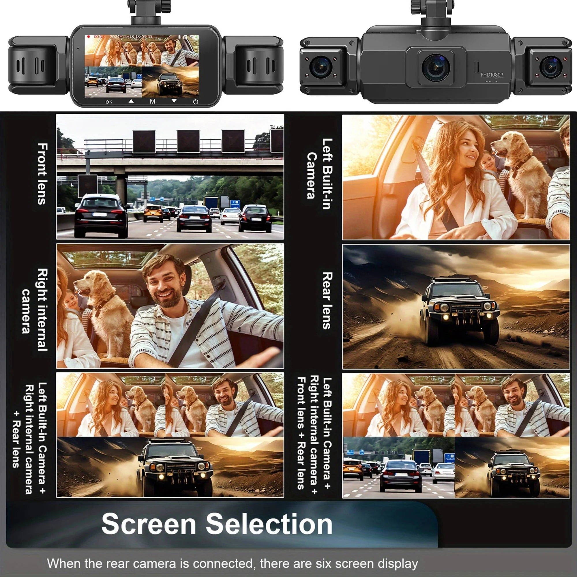 4-Lens 360-Degree Vehicle Dash Cam