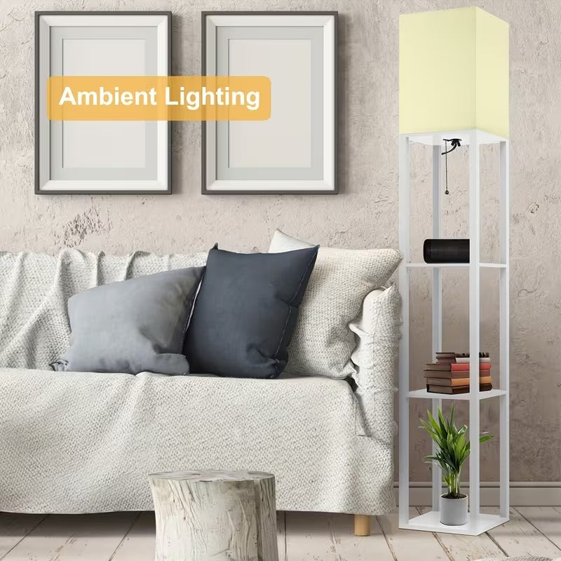 Modern Shelf Floor Lamp with Storage