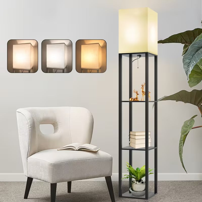 Modern Shelf Floor Lamp with Storage