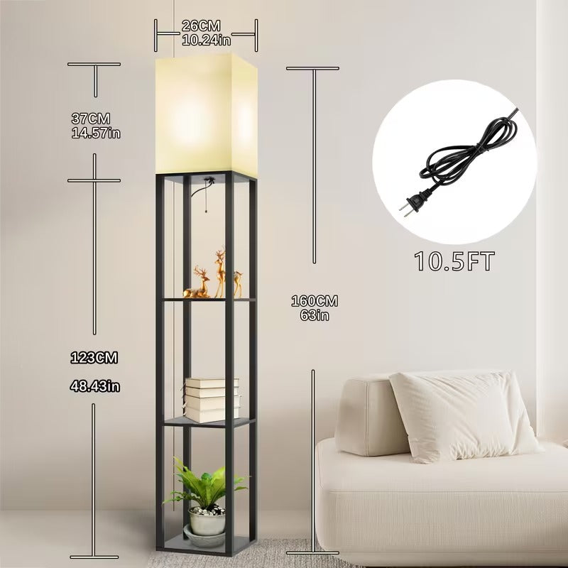 Modern Shelf Floor Lamp with Storage