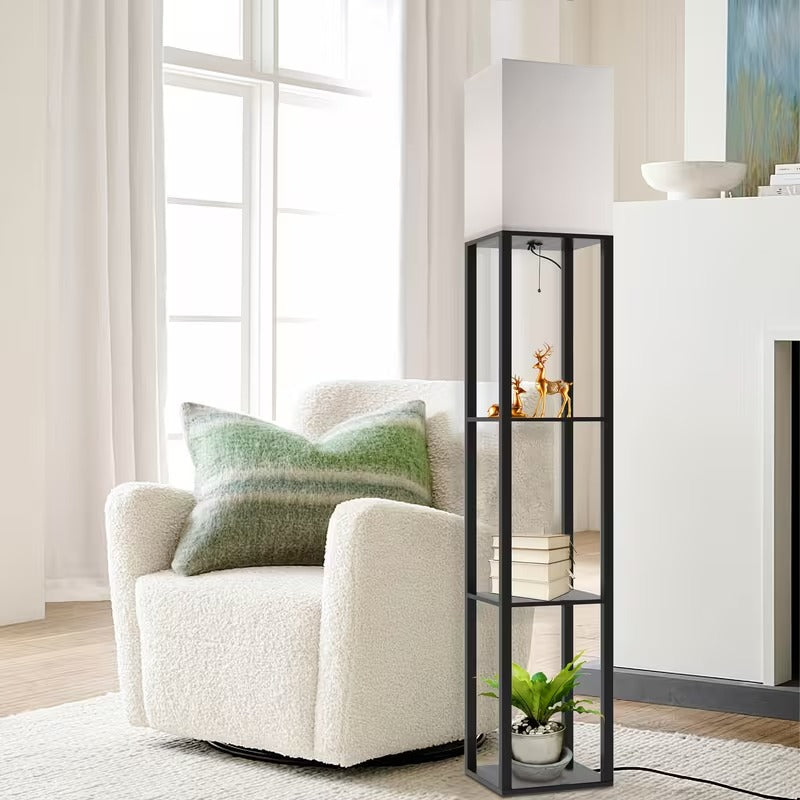 Modern Shelf Floor Lamp with Storage