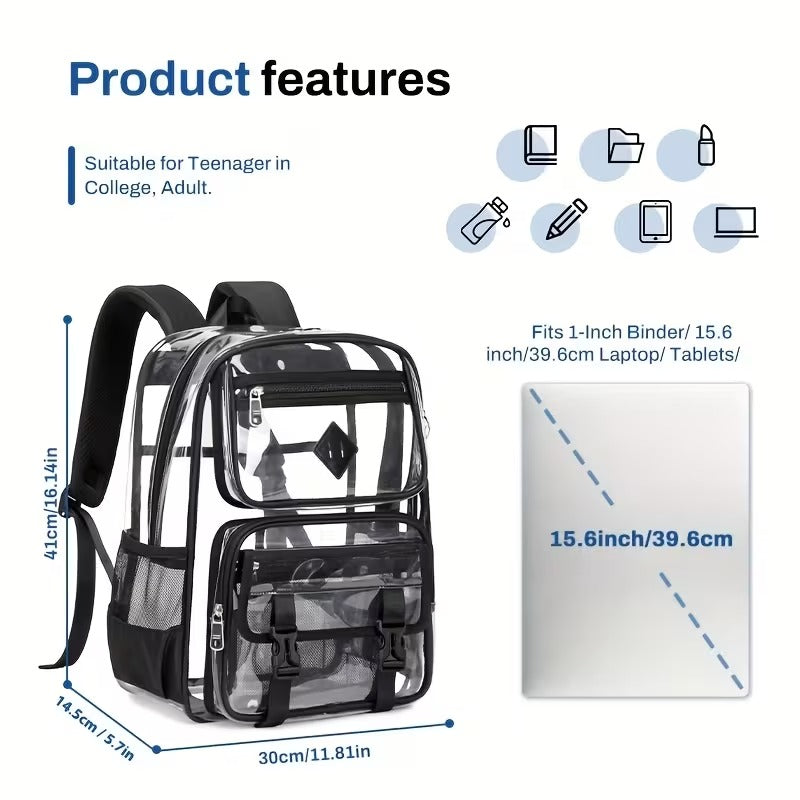 Multi-Pocket Clear Backpack