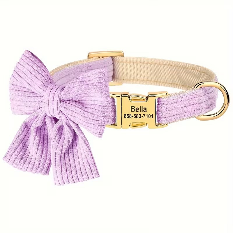 Personalized Bow Dog Collar