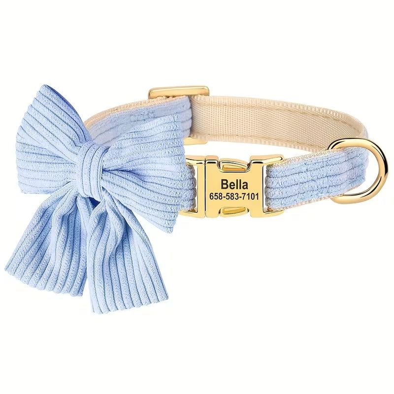 Personalized Bow Dog Collar