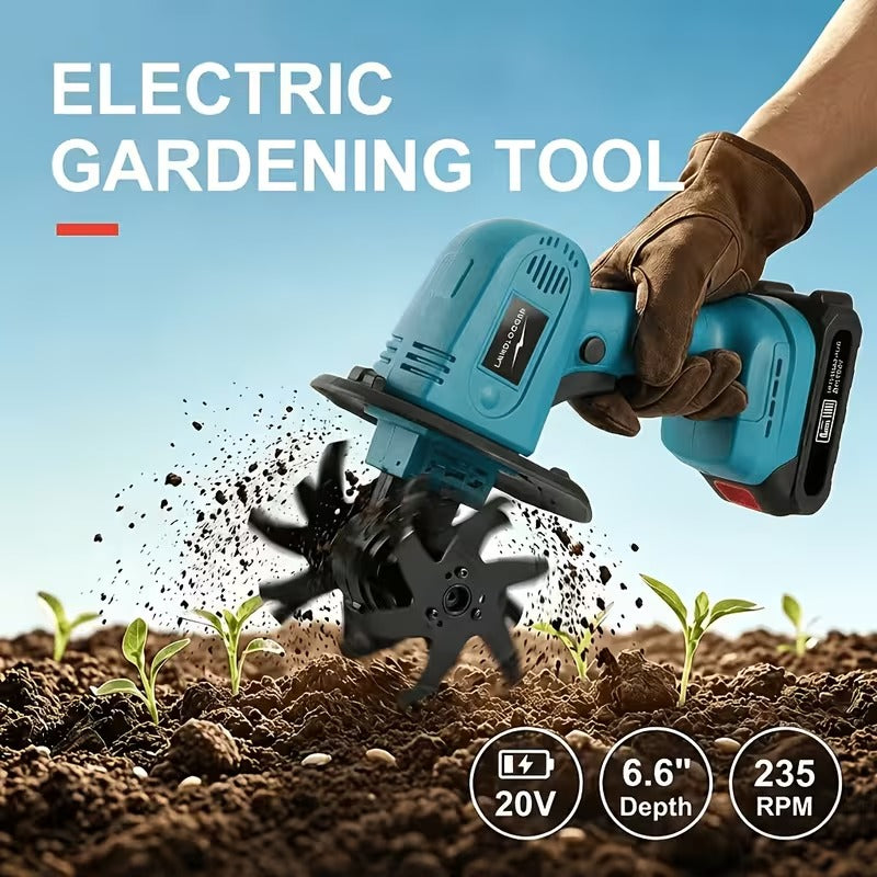 Powerful 20V Cordless Garden Tiller