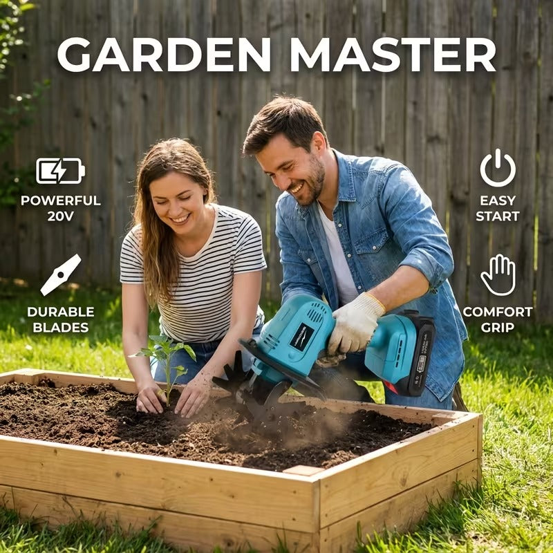Powerful 20V Cordless Garden Tiller