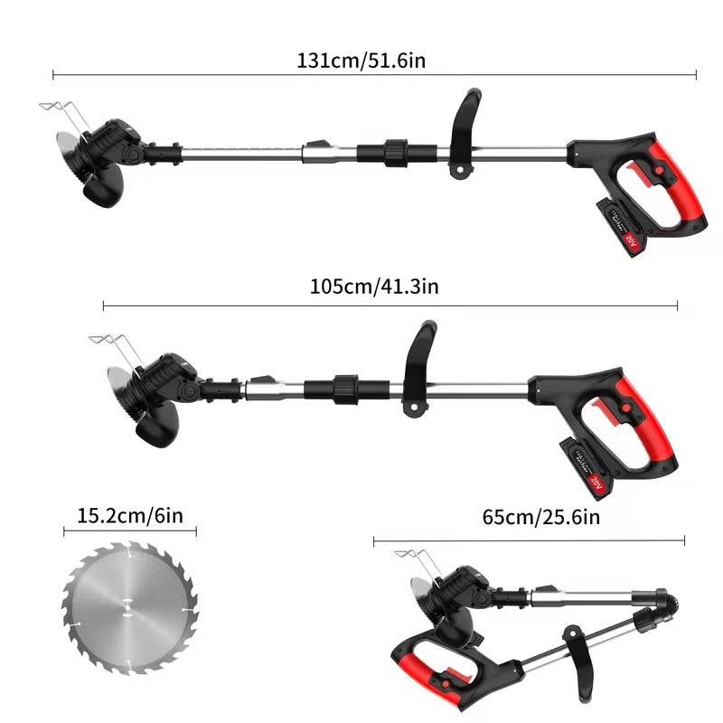Powerful 3-in-1 Cordless Yard Trimmer