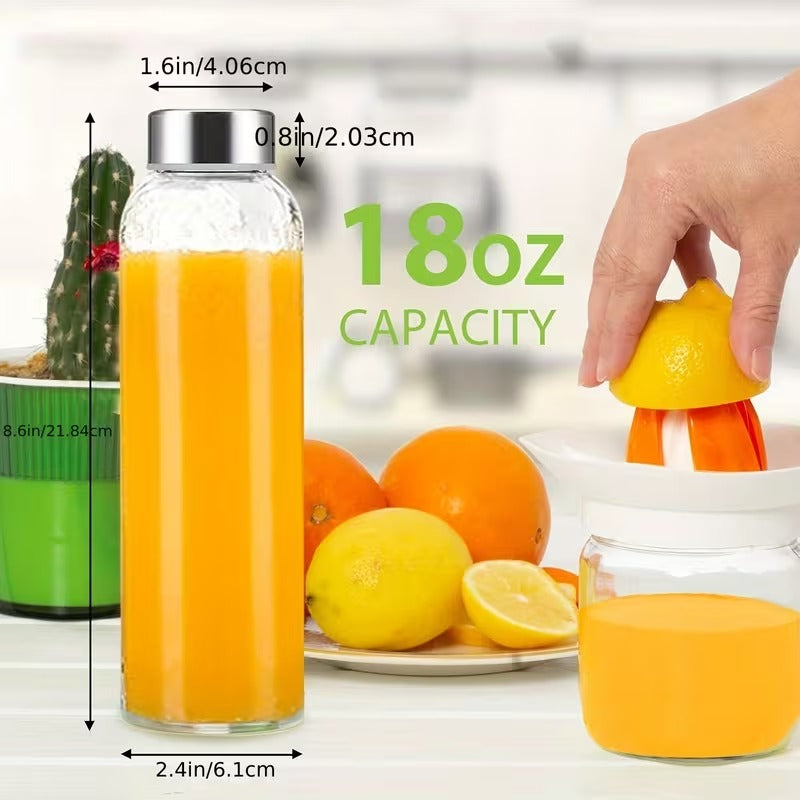 Premium 6-Pack Glass Juice Bottles
