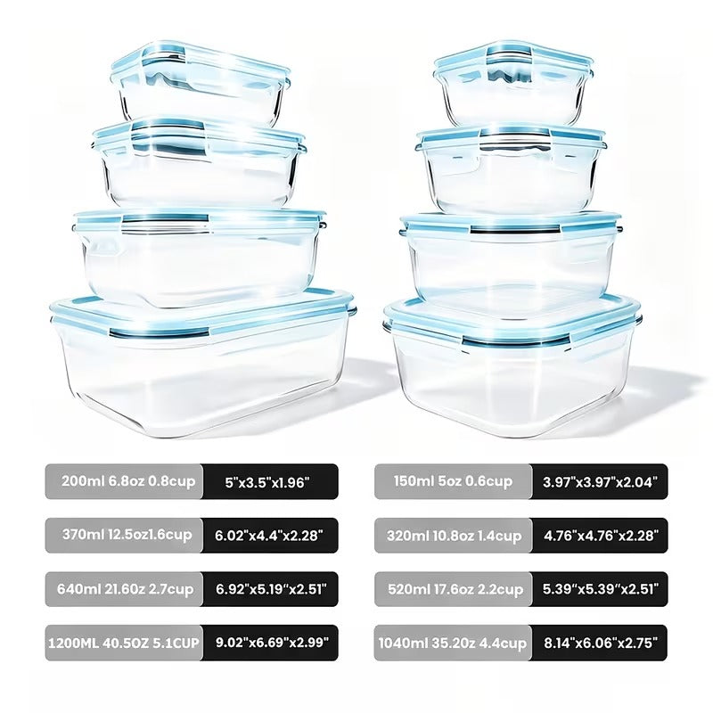 Premium Glass Meal Prep Set