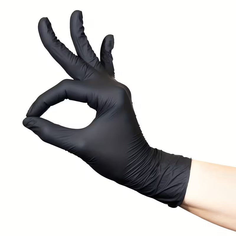 Pro-Grade Black Nitrile Gloves