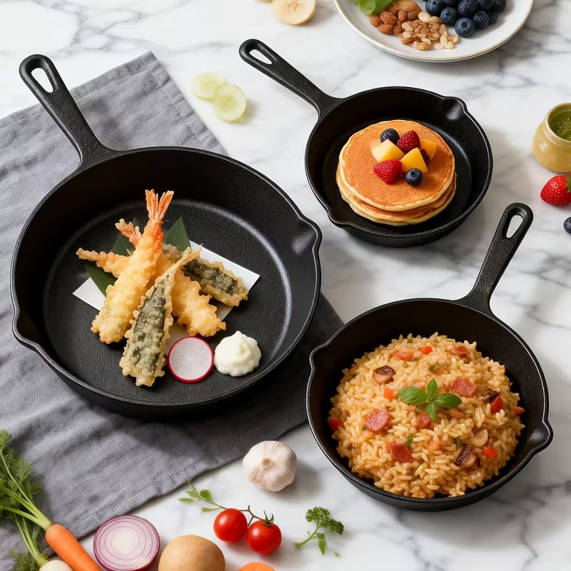 Pro-Grade Cast Iron Skillet Set