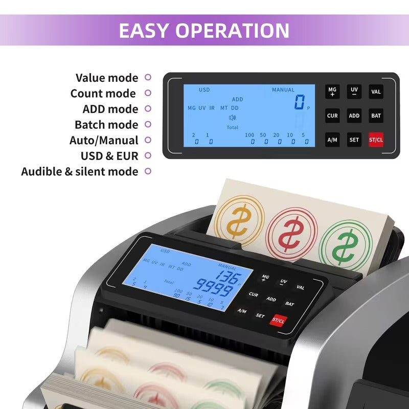 Pro Money Counter with Counterfeit Detection