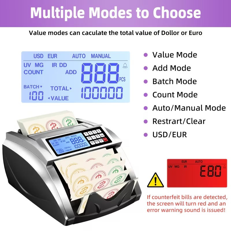 Pro Money Counter with Counterfeit Detection