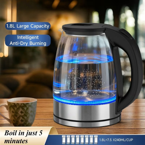 Rapid Boil Glass Electric Kettle