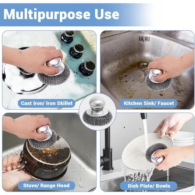 Stainless Steel Scrub Brush Set