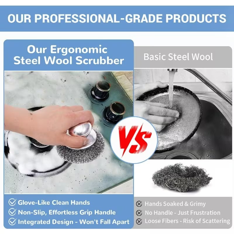 Stainless Steel Scrub Brush Set