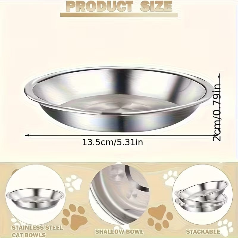 Wide Stainless Steel Pet Bowls