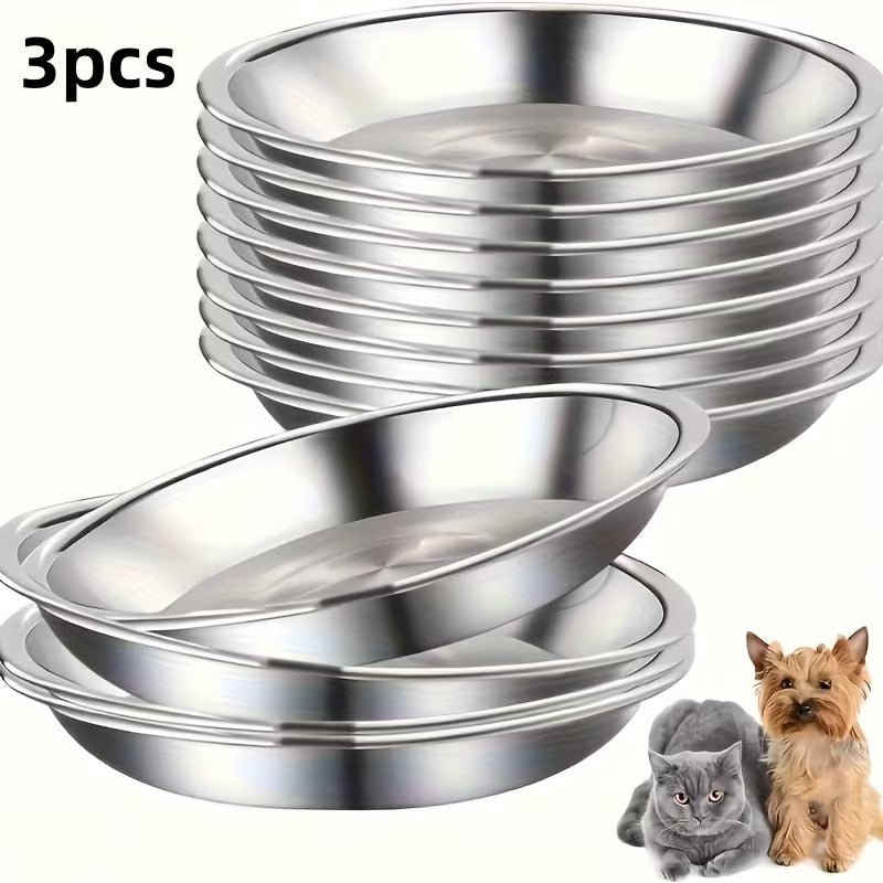 Wide Stainless Steel Pet Bowls