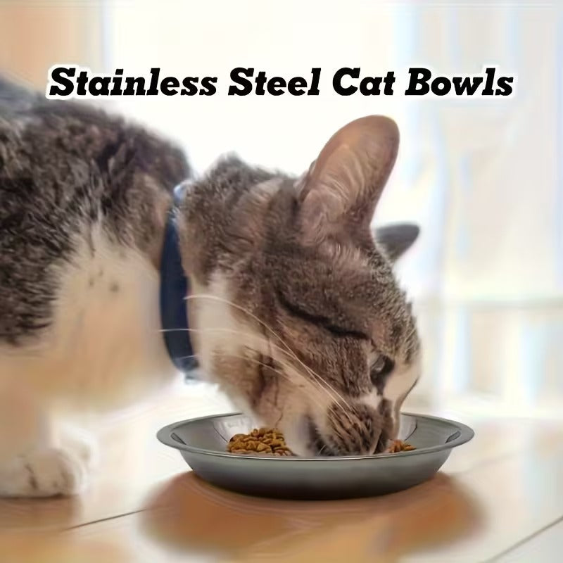 Wide Stainless Steel Pet Bowls