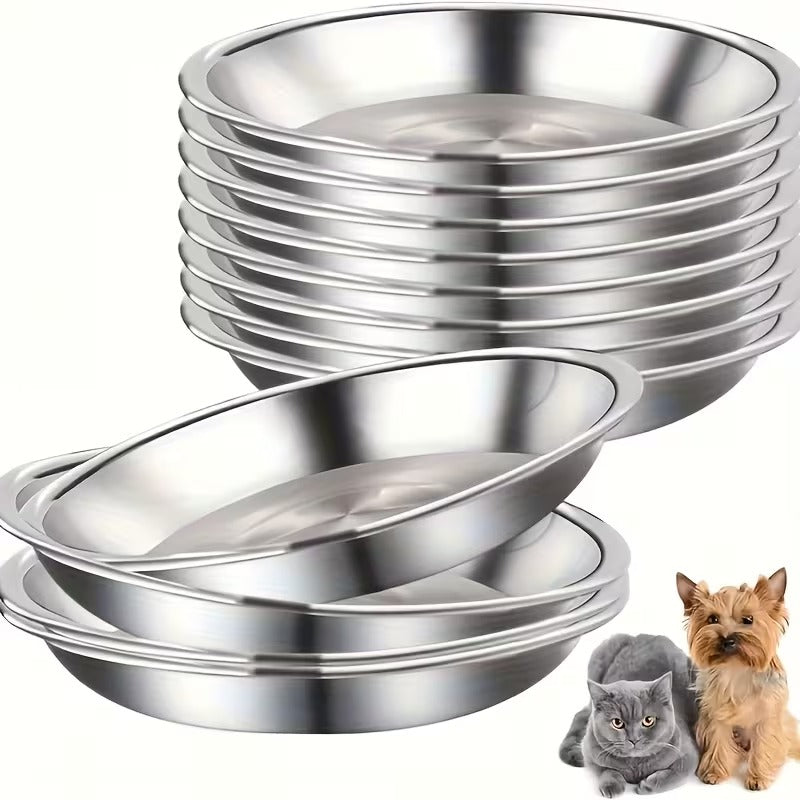 Wide Stainless Steel Pet Bowls