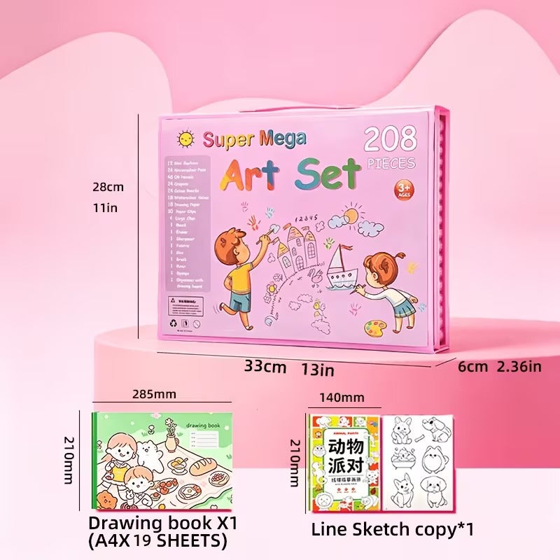 208-Piece Kids Art Kit