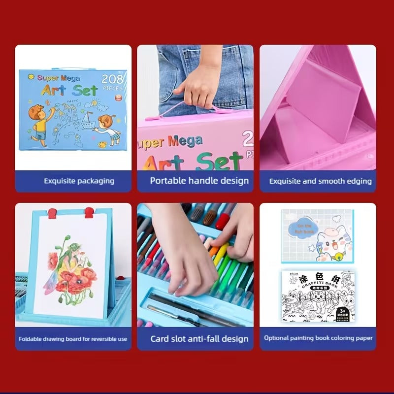 208-Piece Kids Art Kit