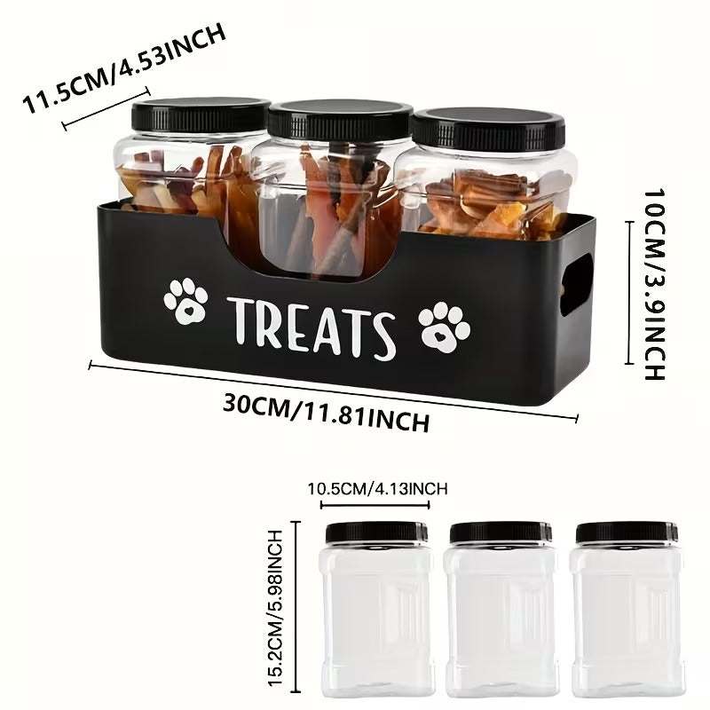 3-Jar Pet Treat Organizer