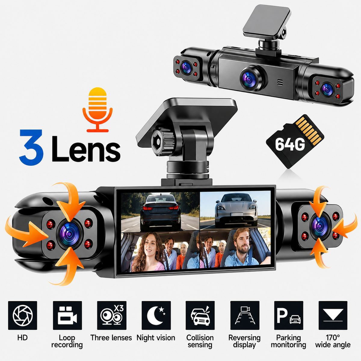 360° Dash Cam Coverage
