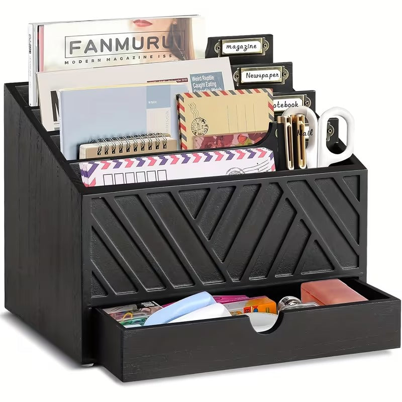 4-Slot Wood Mail Organizer