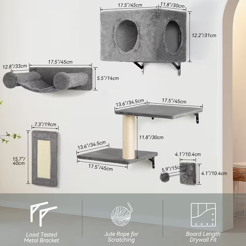 5-Piece Cat Wall Playground
