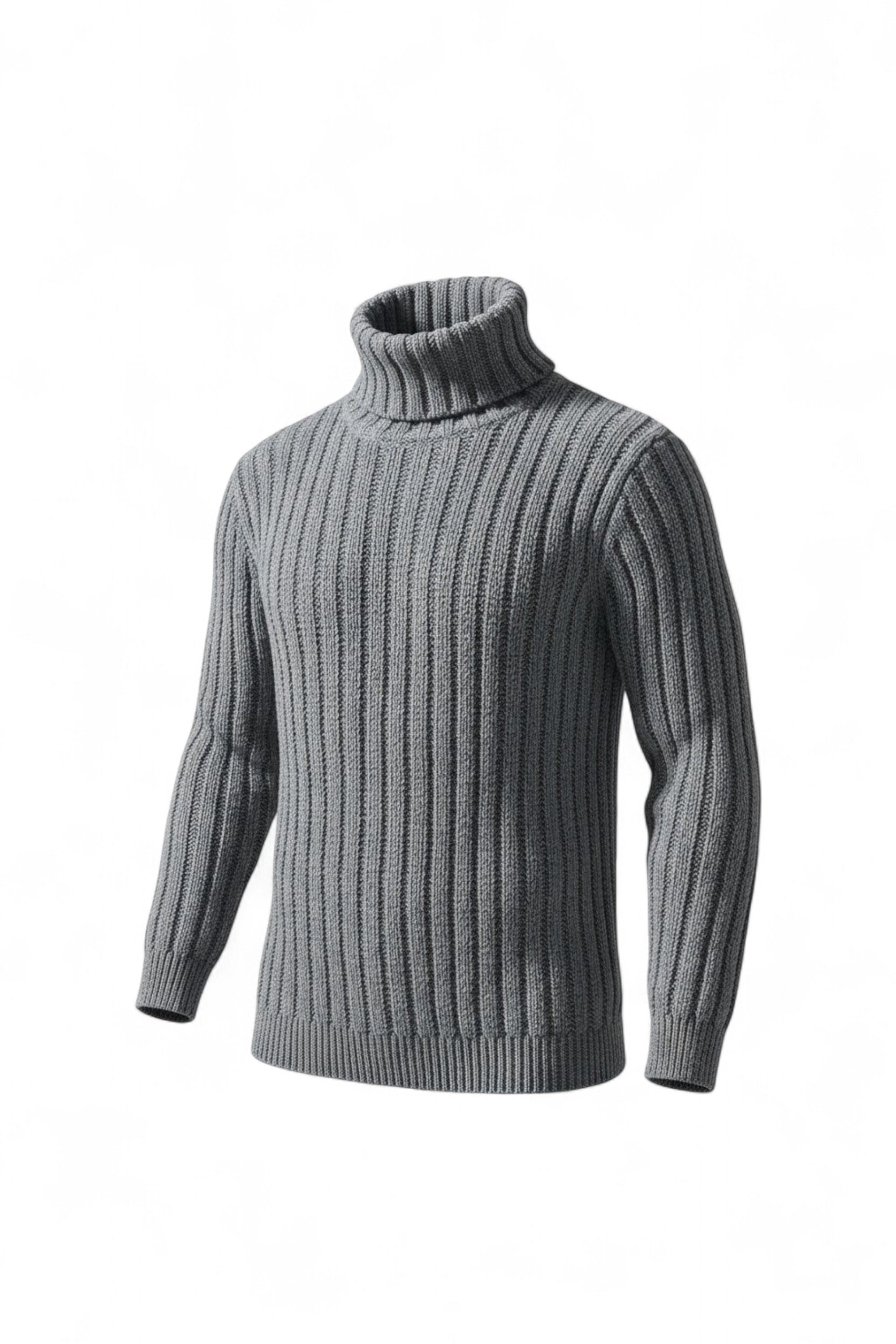 Men’s Wool Cable Knit Turtleneck | Chunky Knit