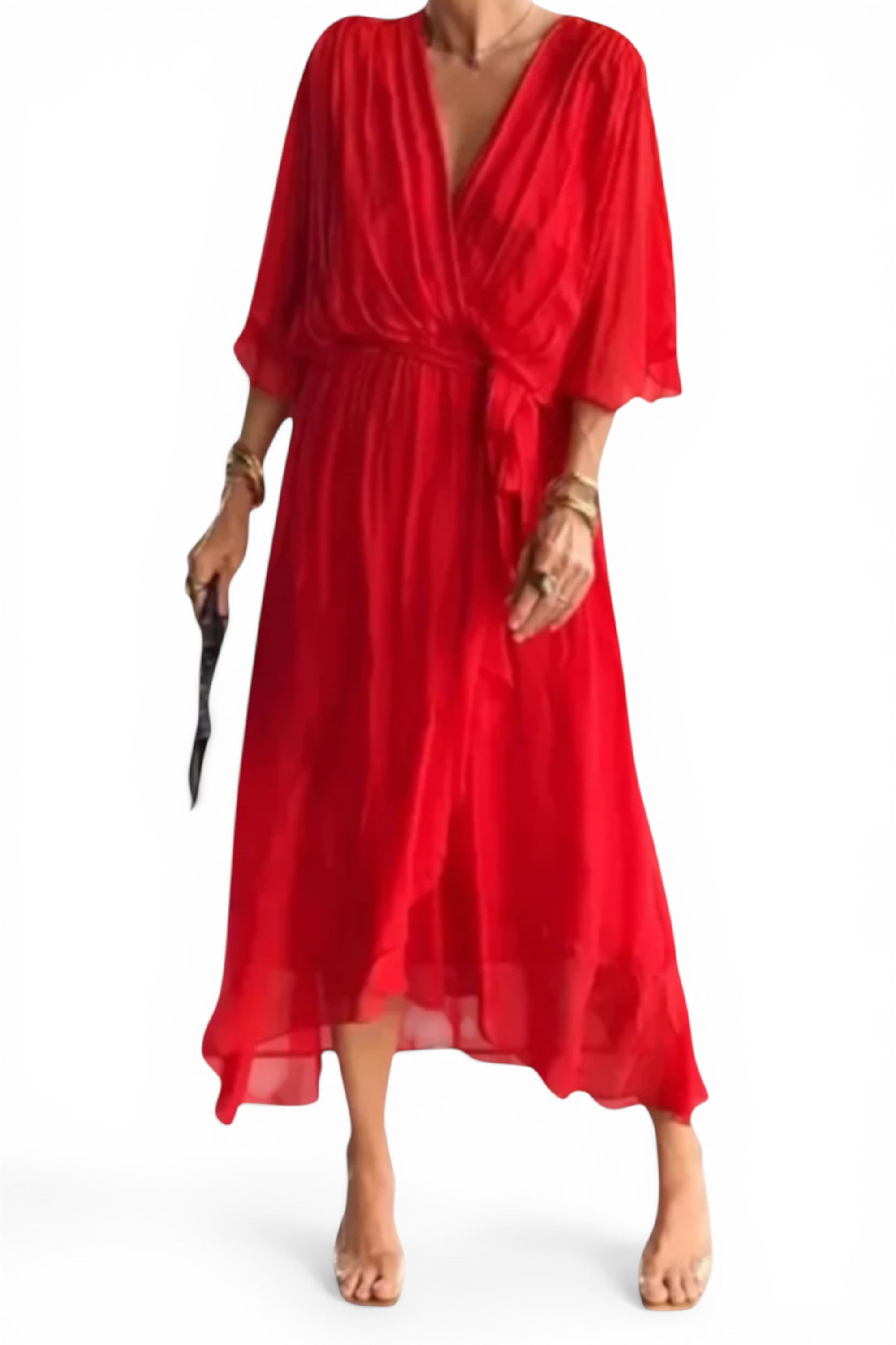 Rumef | Lace-Up Bat Sleeve Beach Dress for Women