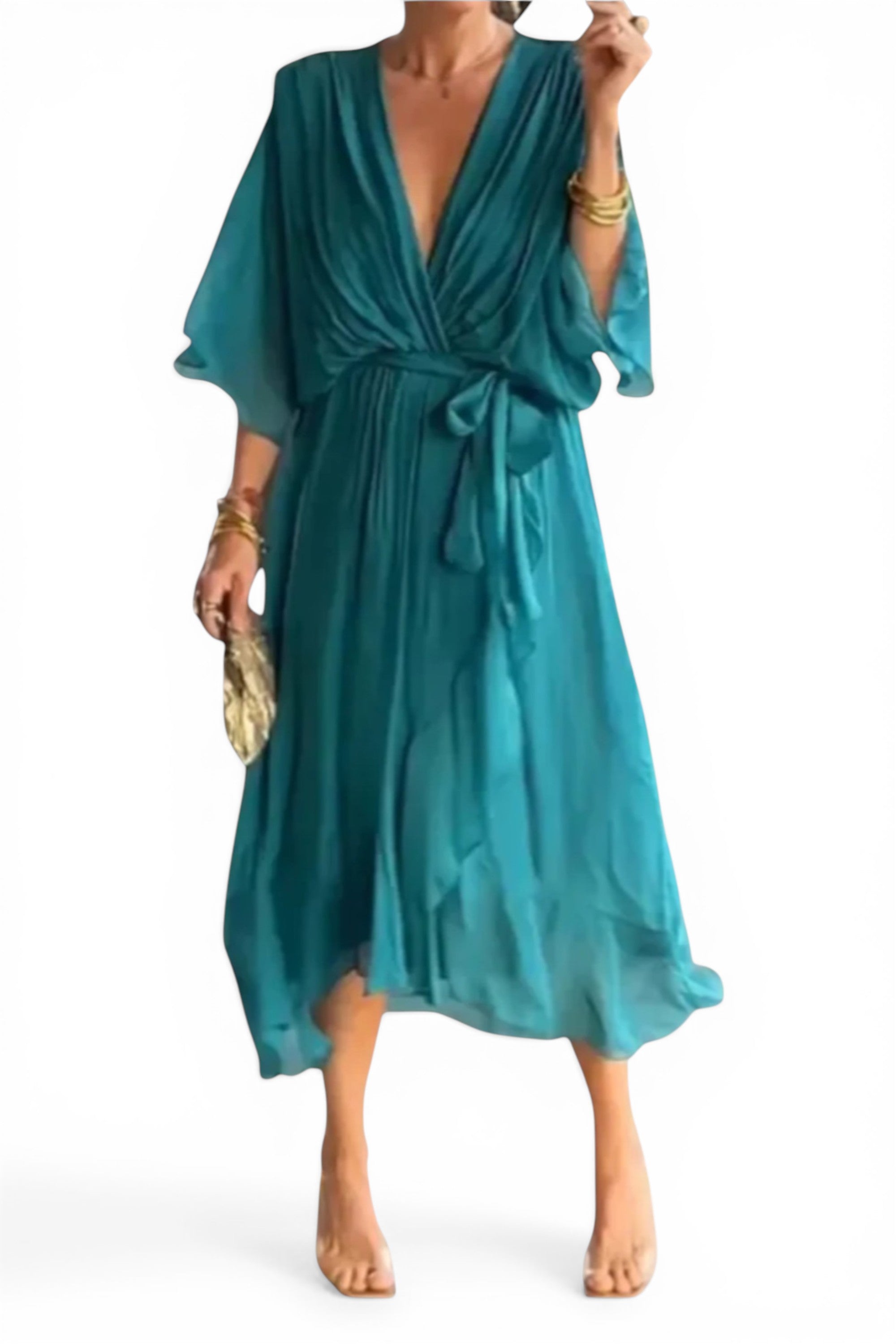 Rumef | Lace-Up Bat Sleeve Beach Dress for Women