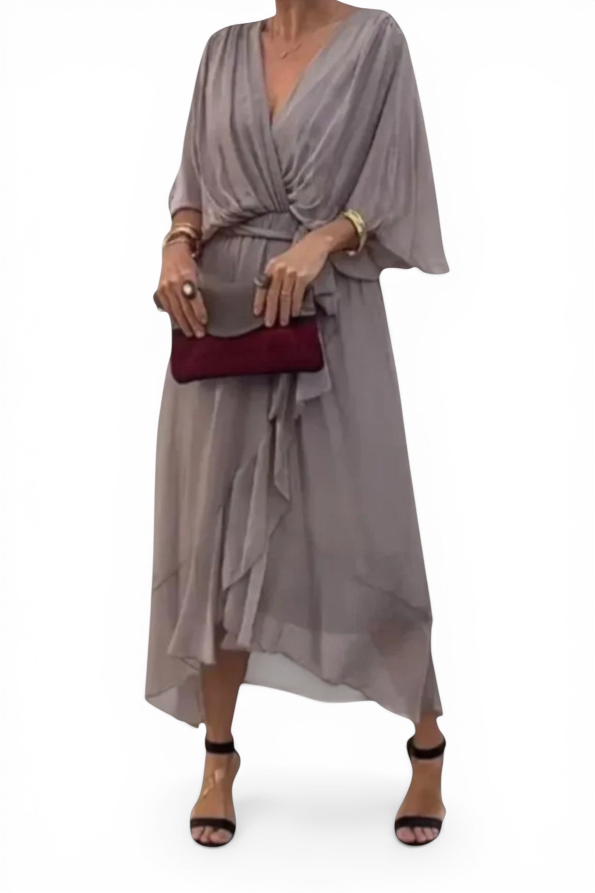 Rumef | Lace-Up Bat Sleeve Beach Dress for Women