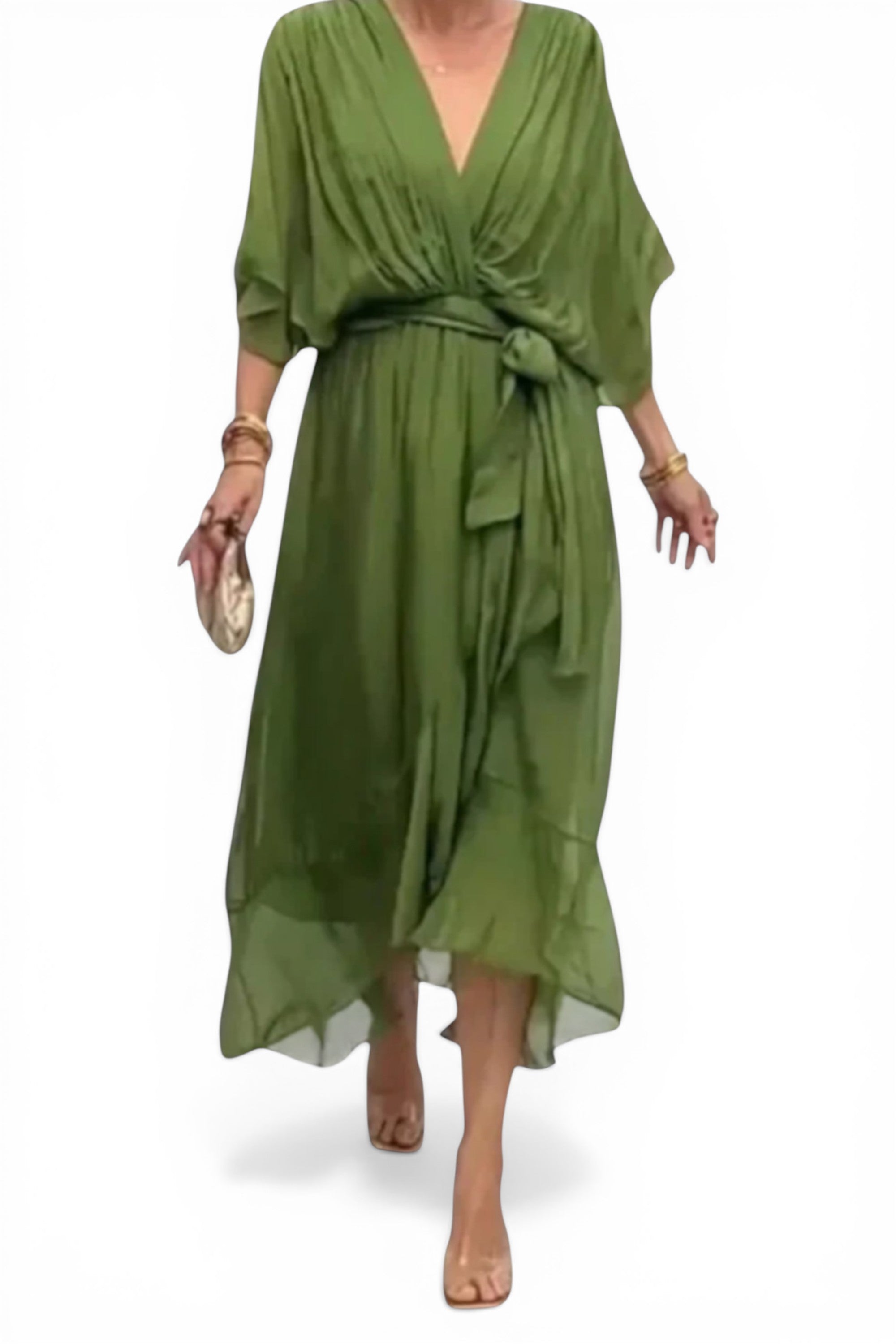 Rumef | Lace-Up Bat Sleeve Beach Dress for Women