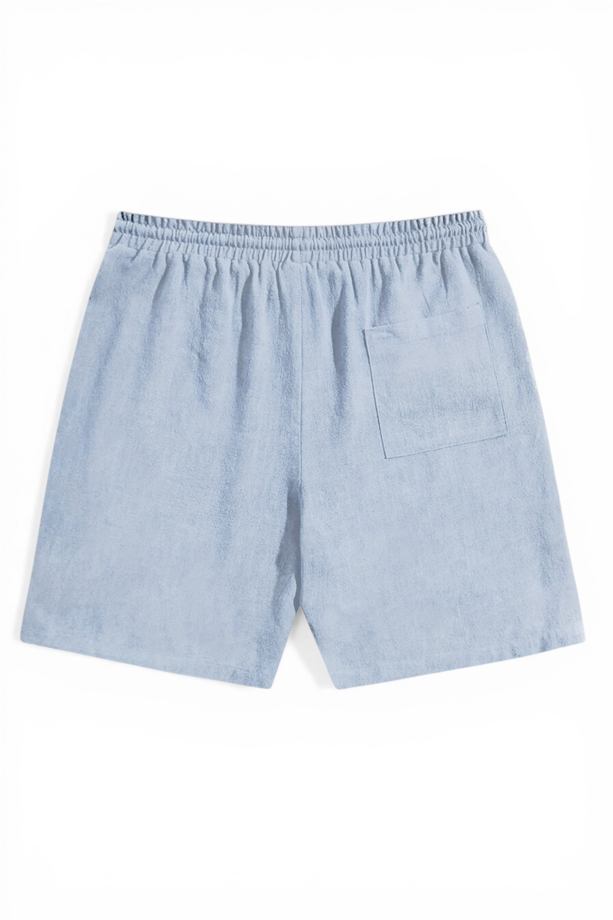 Light blue shorts on a white background